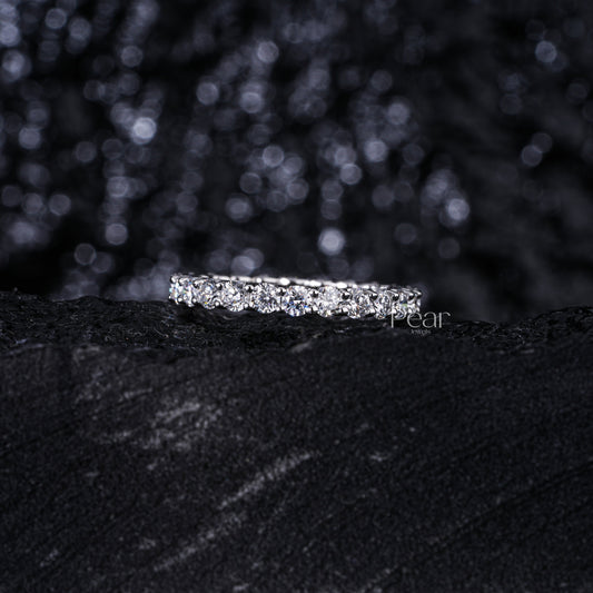 0.06Ct Round Full Eternity LabGrown Diamonds Wedding Band - Pear Jewels