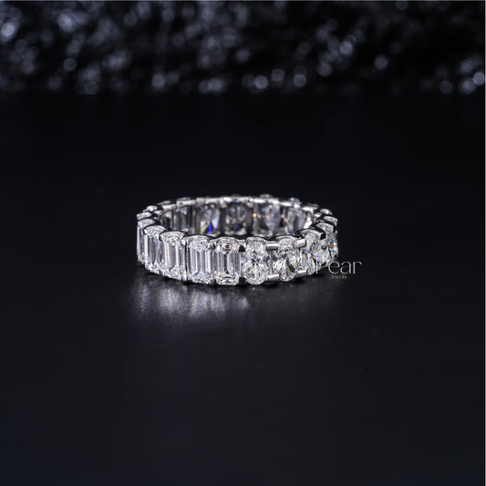 0.10Ct Emerald & Oval Eternity Labgrown Diamond Band - Pear Jewels