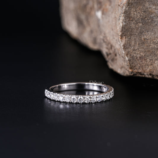 Half Eternity Ring Round Labgrown Diamond Band - Pear Jewels