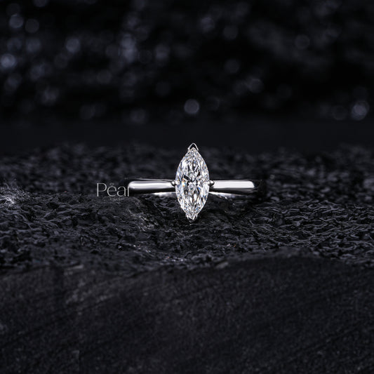 Marquise Labgrown Diamond Solitaire Ring - Pear Jewels