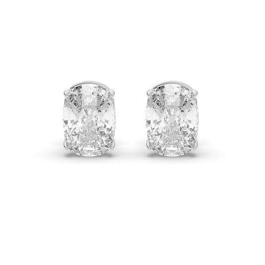 Refined Cushion Cut Lab-Grown Diamond Solitaire Stud Earrings - Pear Jewels