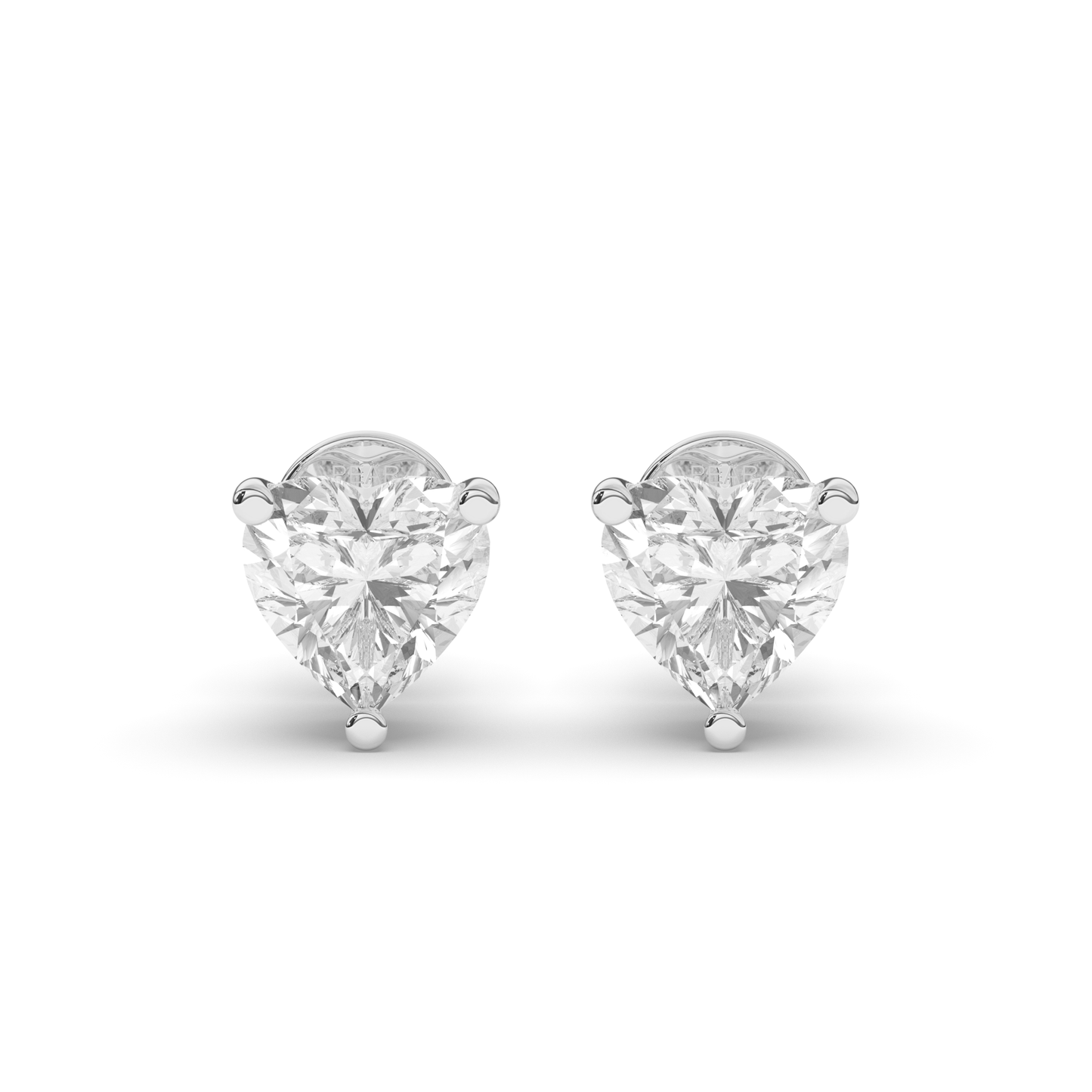 Romantic Heart-Shaped Lab-Grown Diamond Stud Earrings - Pear Jewels