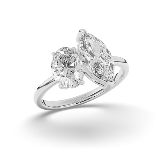 Toi Et Moi Oval & Marquise Lab-Grown Diamond Ring - Pear Jewels