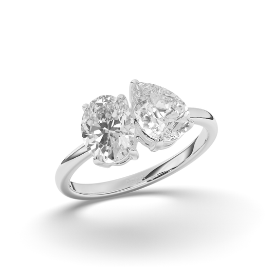 Toi Et Moi Pear & Oval Lab-Grown Diamond Ring - Pear Jewels