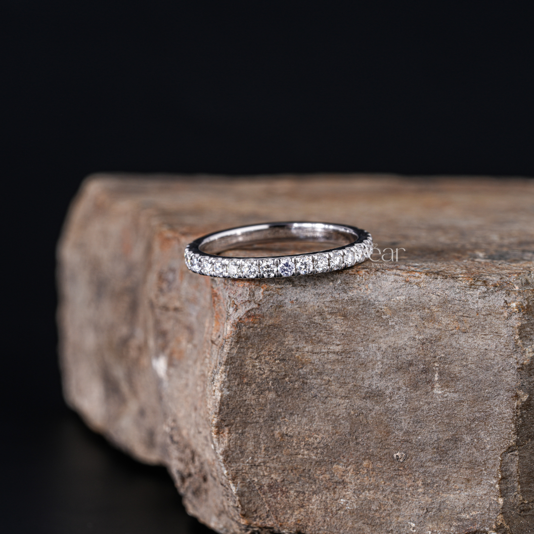 Half Eternity Ring Round Diamond Band