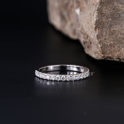 Half Eternity Ring Round Diamond Band