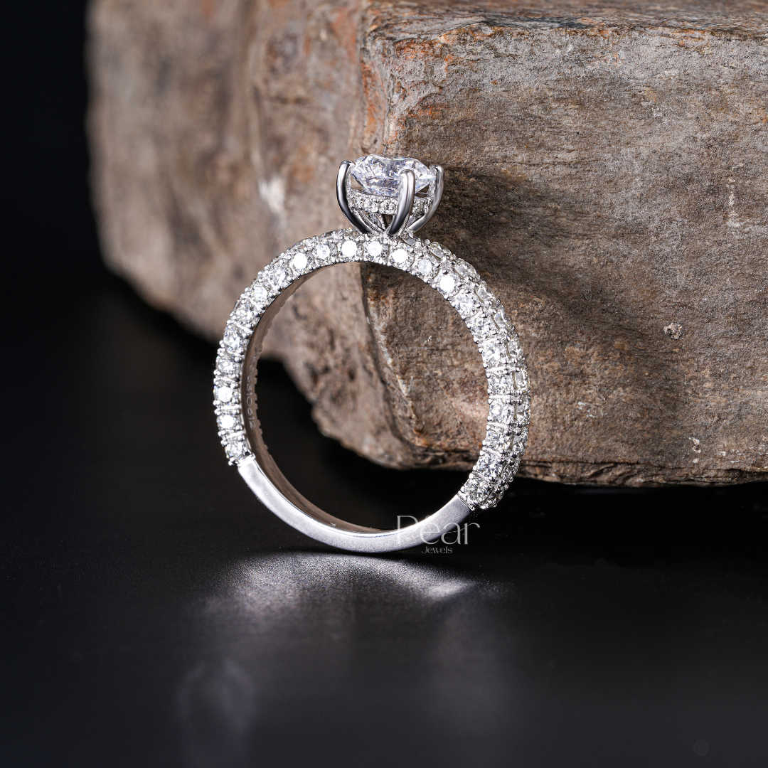 Hidden Halo Round Lab Grown Engagement Ring