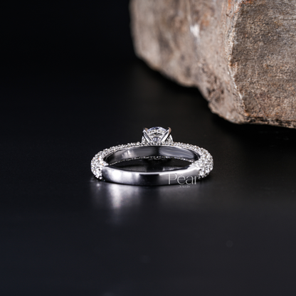 Hidden Halo Round Lab Grown Engagement Ring