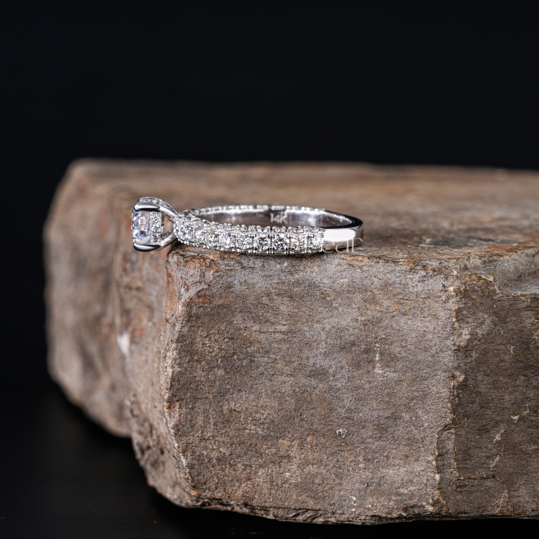 Hidden Halo Round Lab Grown Engagement Ring