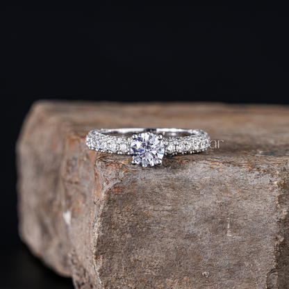 Hidden Halo Round Lab Grown Engagement Ring