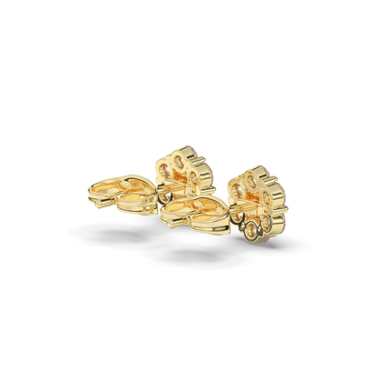 Charming Flower Round Lab-Grown Diamond Ear Studs