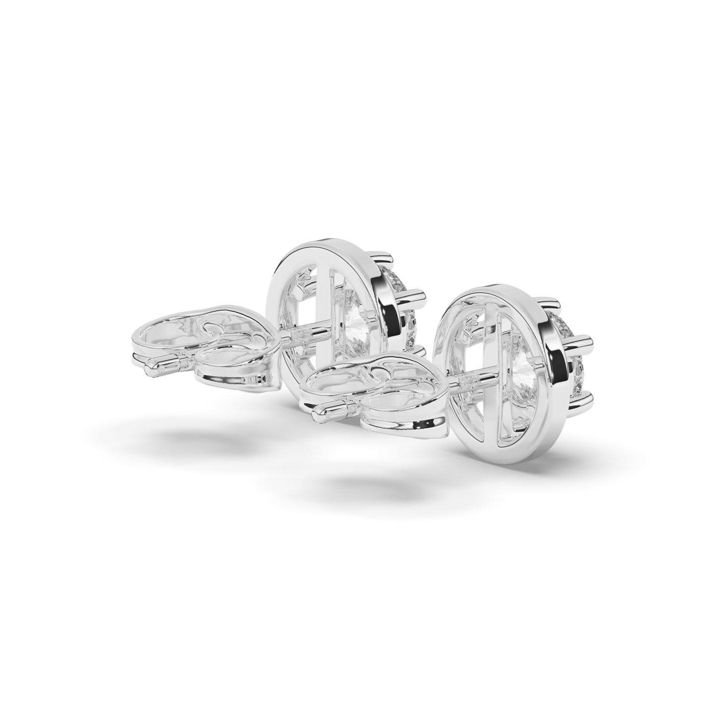 Rose Round Lab-Grown Diamond Stud Earrings