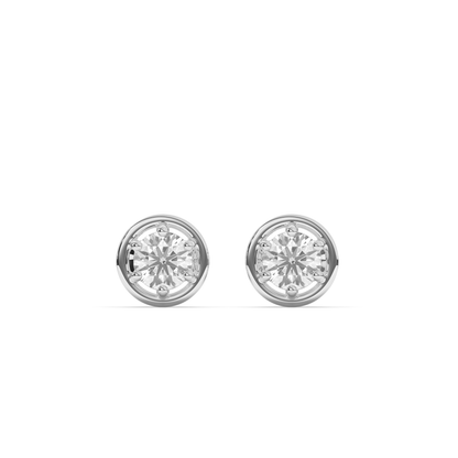 Rose Round Lab-Grown Diamond Stud Earrings