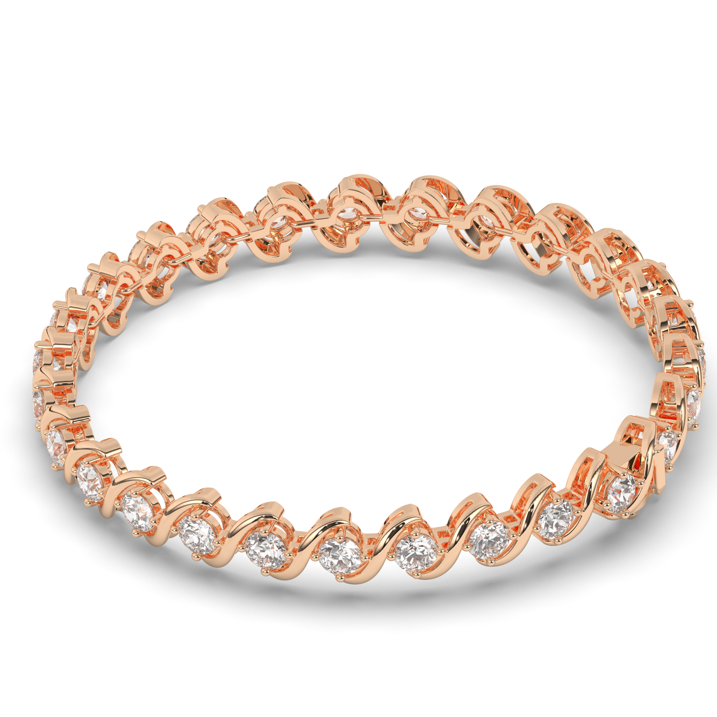 Sterling Tennis Bracelet with Lab-grown Round Diamonds