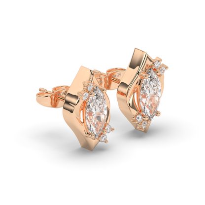 Halo Marquise Lab-Grown Diamond Stud Earrings