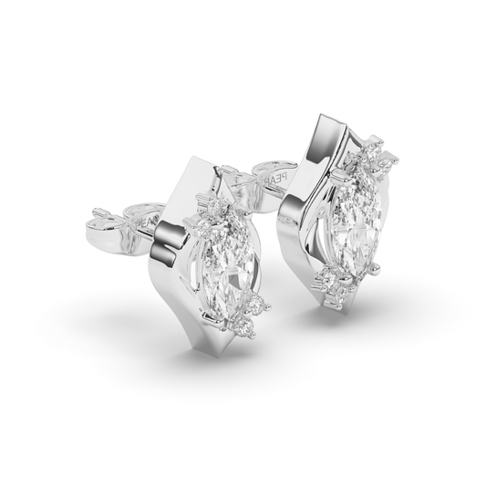 Halo Marquise Lab-Grown Diamond Stud Earrings