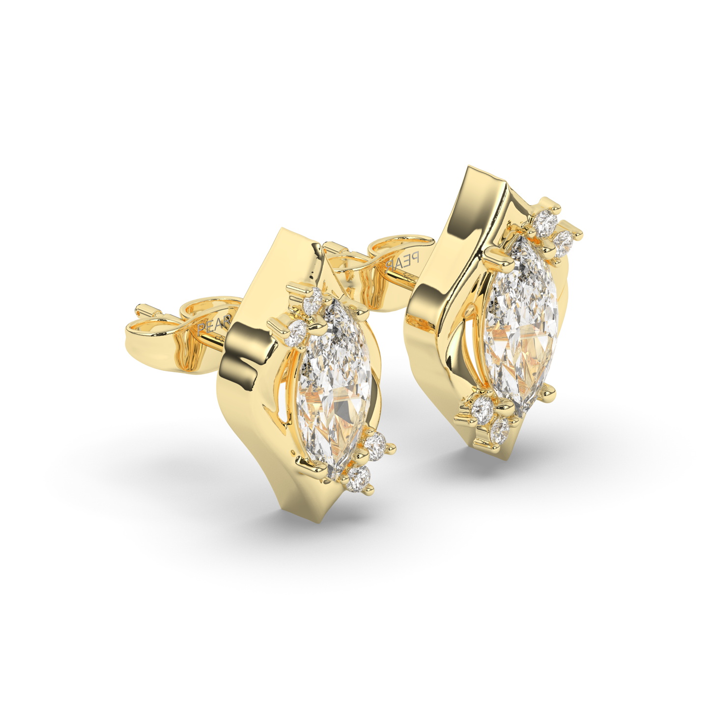 Halo Marquise Lab-Grown Diamond Stud Earrings