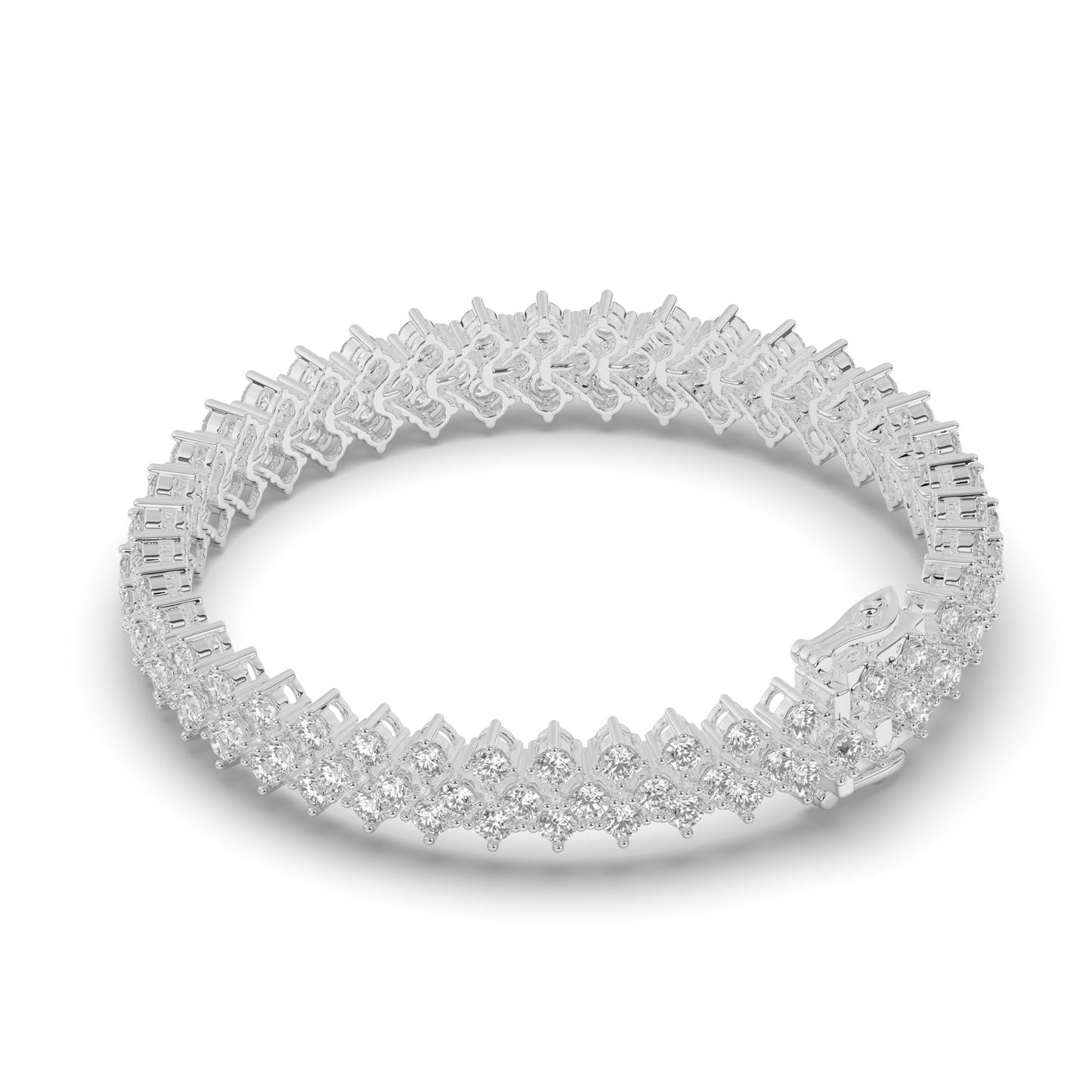 Multi-Row Sterling Tennis Bracelet with Lab-grown Round Diamonds