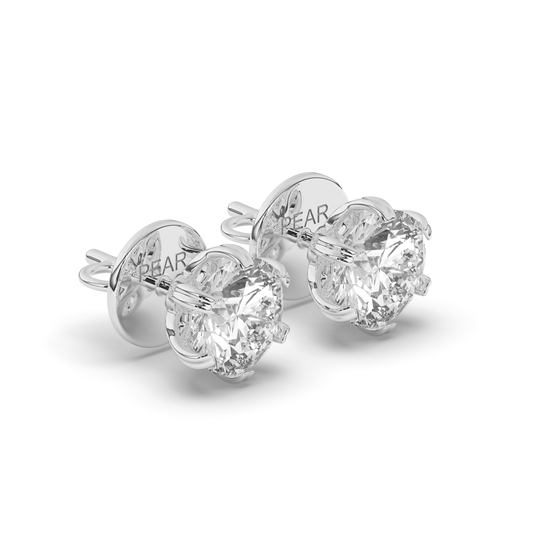 Classic Round Prong-Set Solitaire Lab-Grown Diamond Stud Earrings