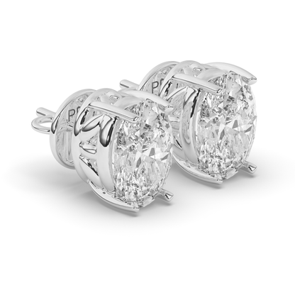 Classic Oval Lab-Grown Diamond Solitaire Studs with Prong Setting