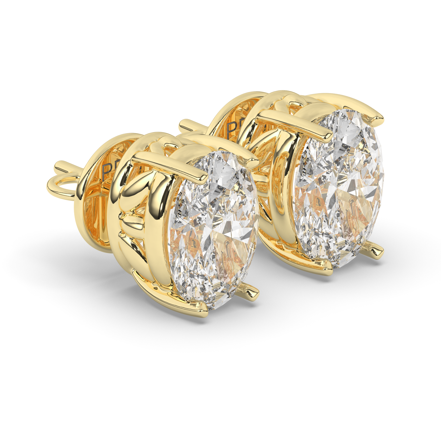 Classic Oval Lab-Grown Diamond Solitaire Studs with Prong Setting