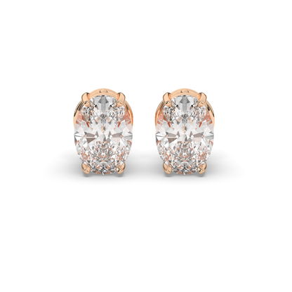 Classic Oval Lab-Grown Diamond Solitaire Studs with Prong Setting