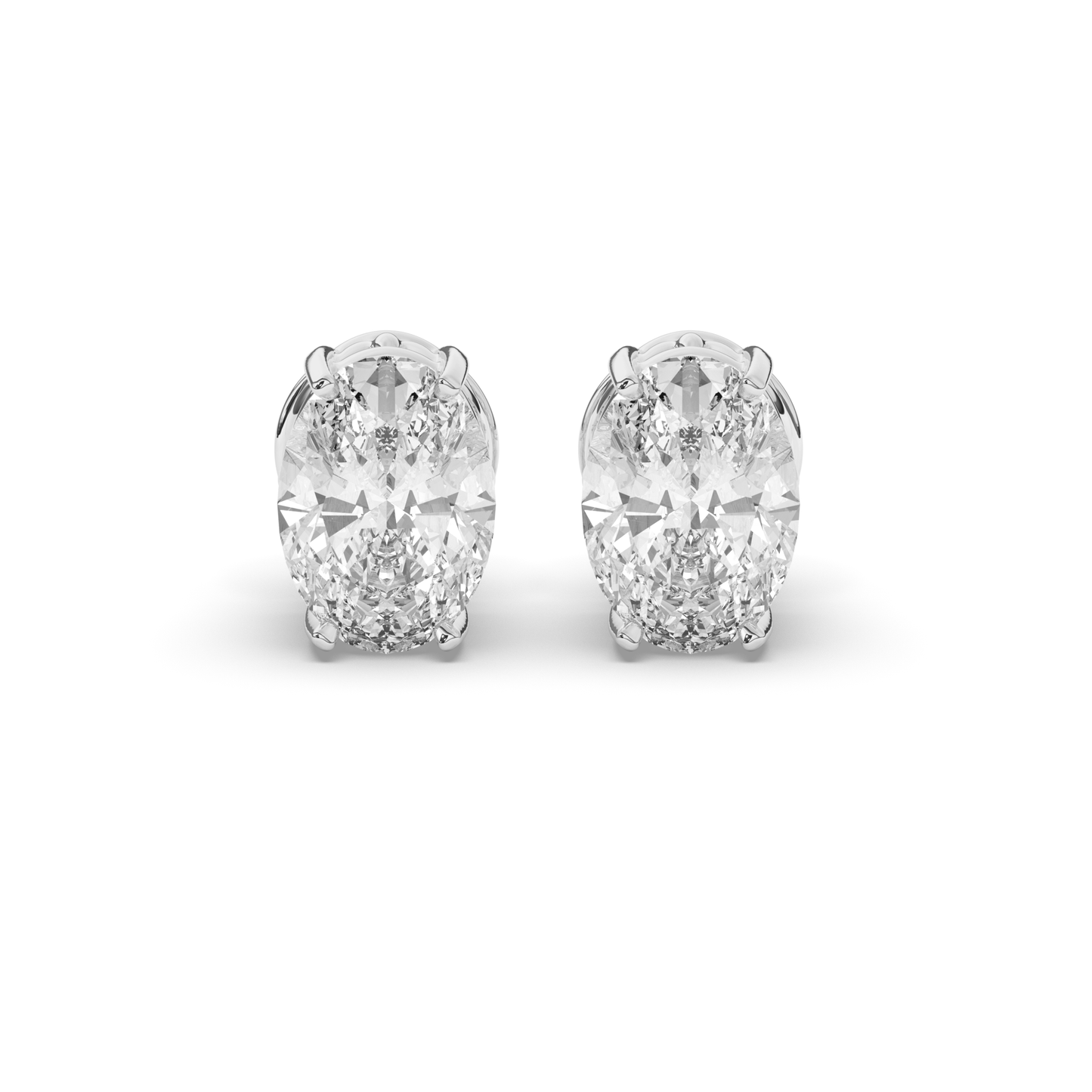 Classic Oval Lab-Grown Diamond Solitaire Studs with Prong Setting