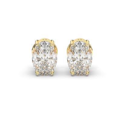 Classic Oval Lab-Grown Diamond Solitaire Studs with Prong Setting