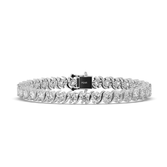 Round Cut Lab grown Diamond S-type Tennis Bracelet