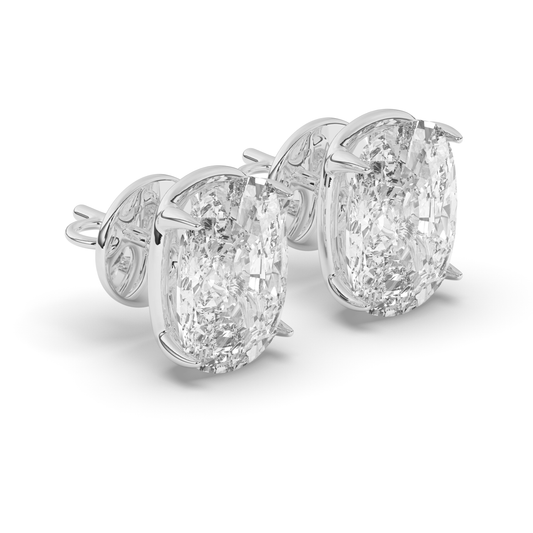 Refined Cushion Cut Lab-Grown Diamond Solitaire Stud Earrings