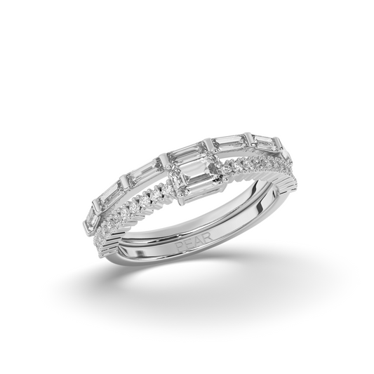 Vintage Baguette Lab-grown Diamond Wedding Band