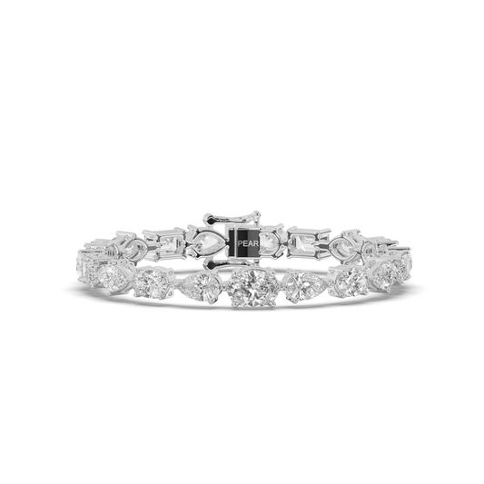 Fancy Lab-grown Diamond Straight Line Tennis Bracelet