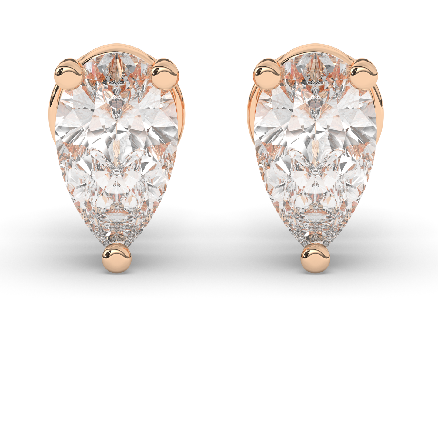 Stunning Pear-Cut Lab-Grown Diamond Solitaire Studs