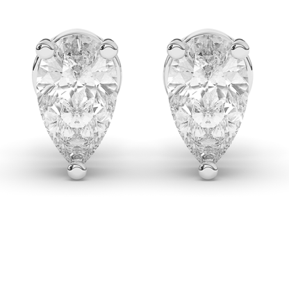 Stunning Pear-Cut Lab-Grown Diamond Solitaire Studs