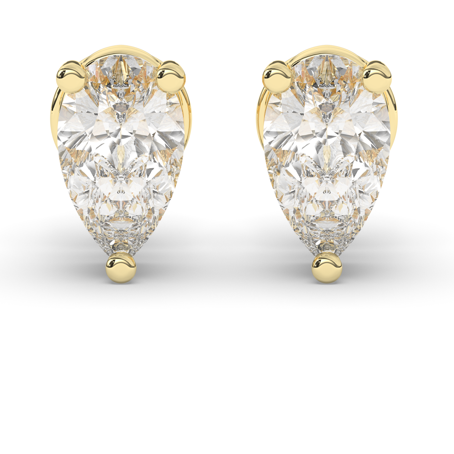 Stunning Pear-Cut Lab-Grown Diamond Solitaire Studs