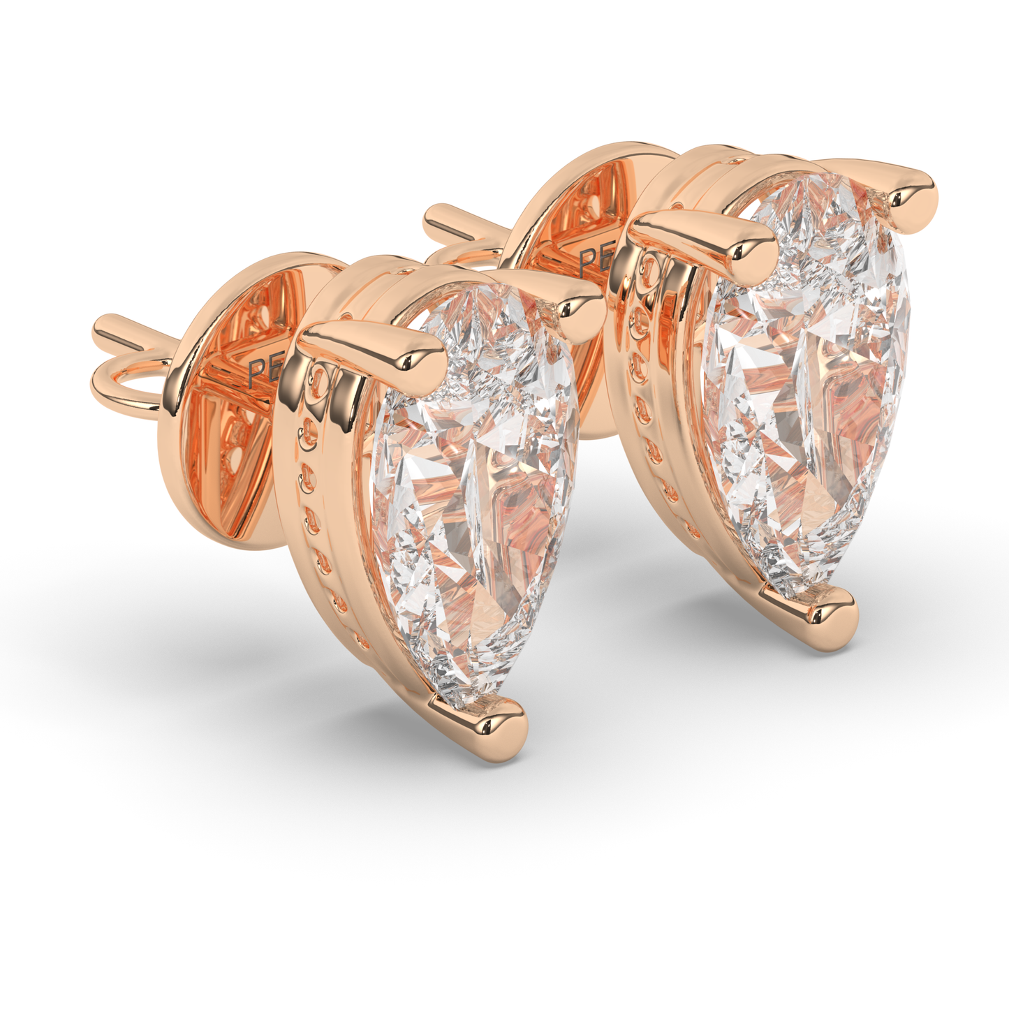 Stunning Pear-Cut Lab-Grown Diamond Solitaire Studs