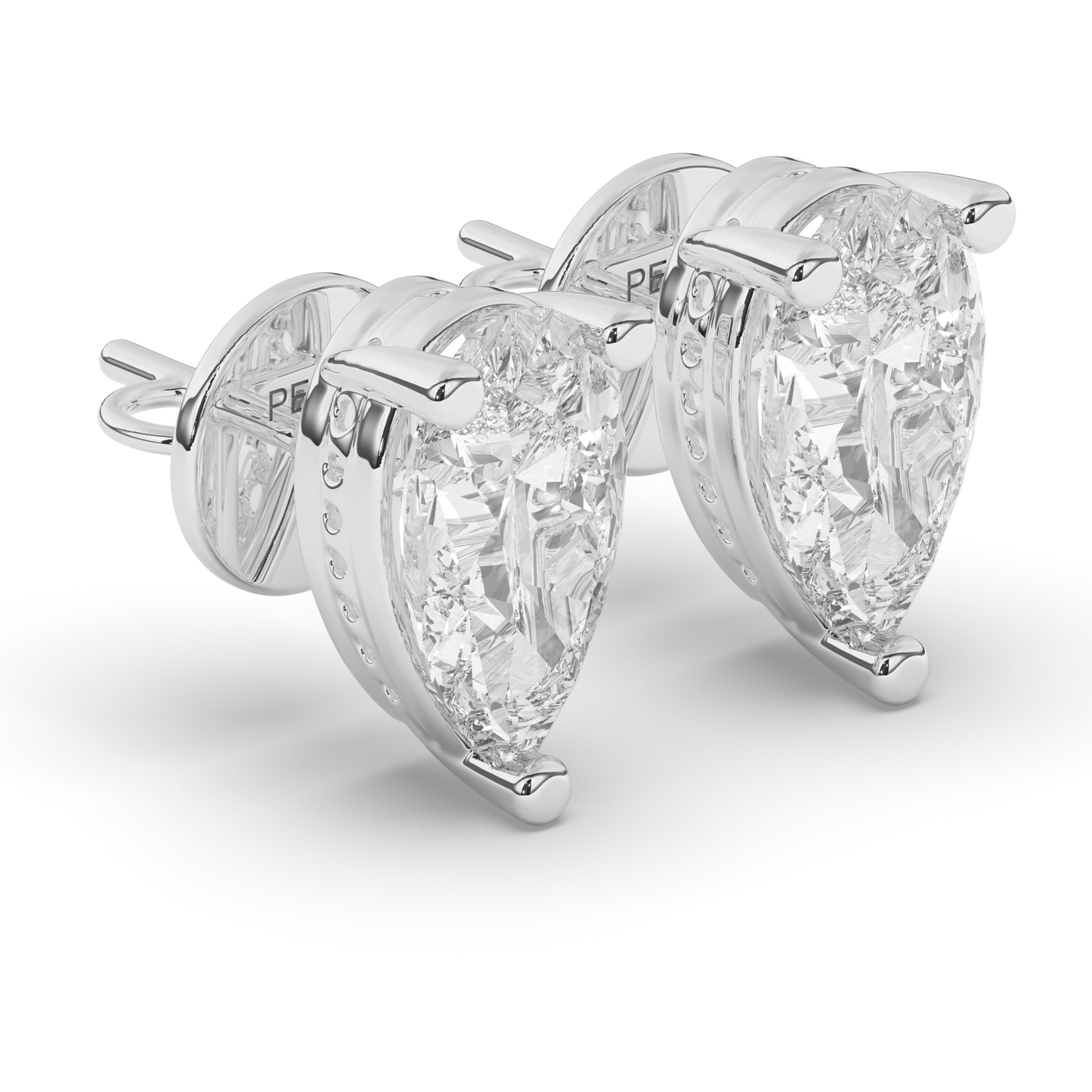 Stunning Pear-Cut Lab-Grown Diamond Solitaire Studs