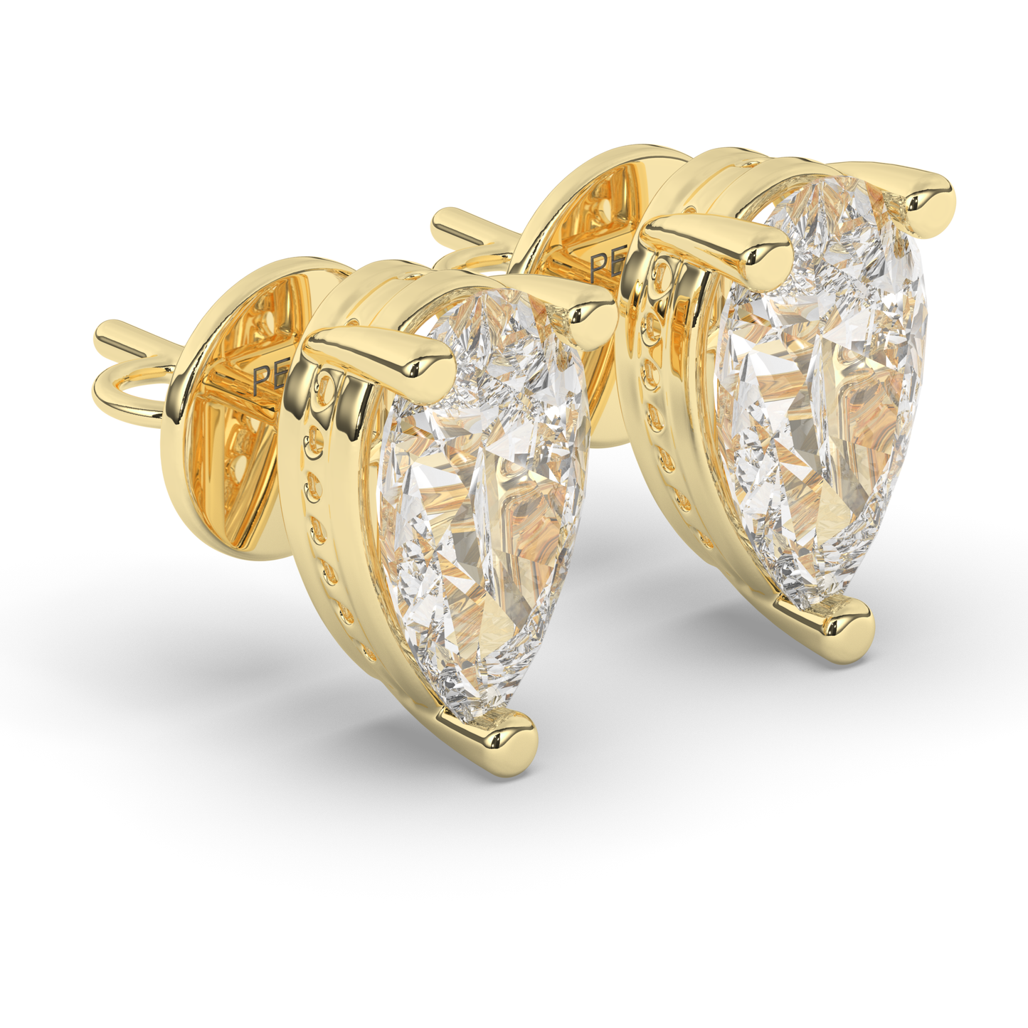 Stunning Pear-Cut Lab-Grown Diamond Solitaire Studs