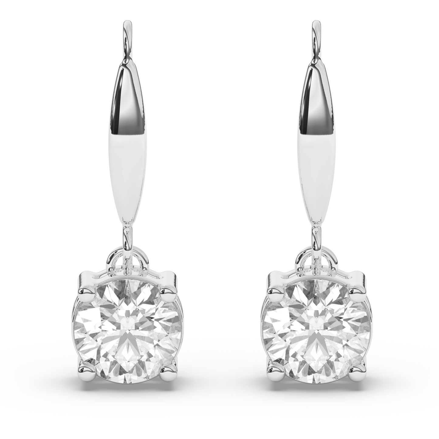 Round Lab Grown Diamond Dangles & Drops Earrings