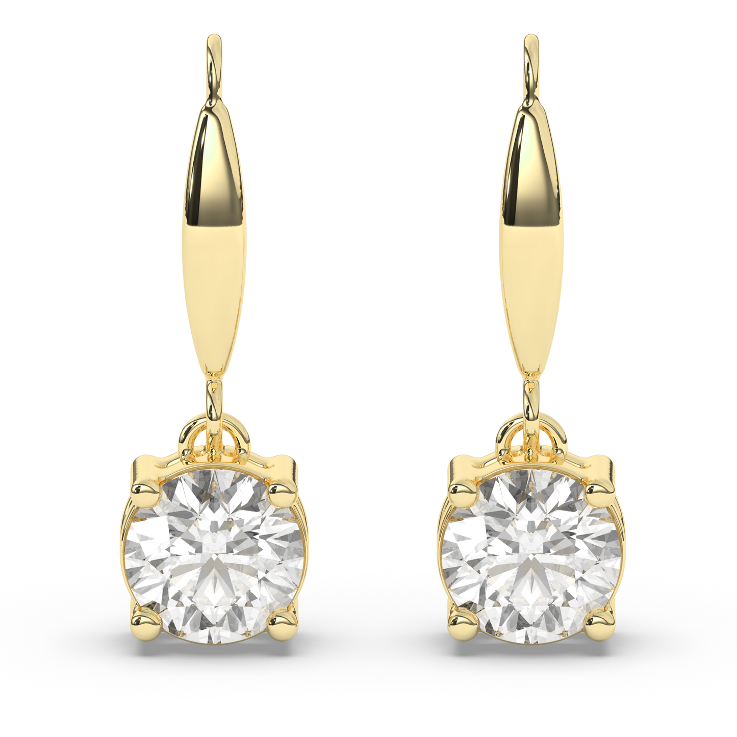 Round Lab Grown Diamond Dangles & Drops Earrings