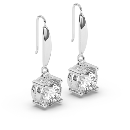 Round Lab Grown Diamond Dangles & Drops Earrings