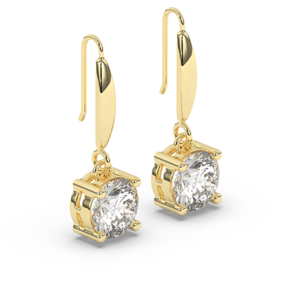 Round Lab Grown Diamond Dangles & Drops Earrings