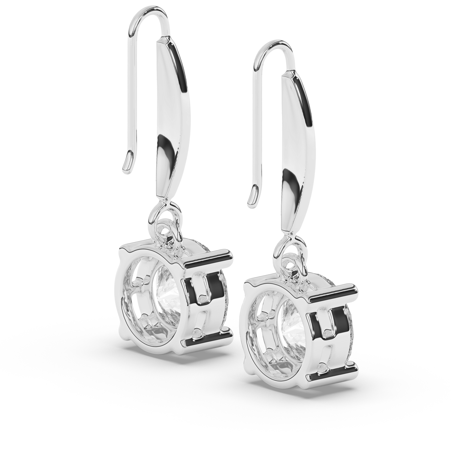 Round Lab Grown Diamond Dangles & Drops Earrings