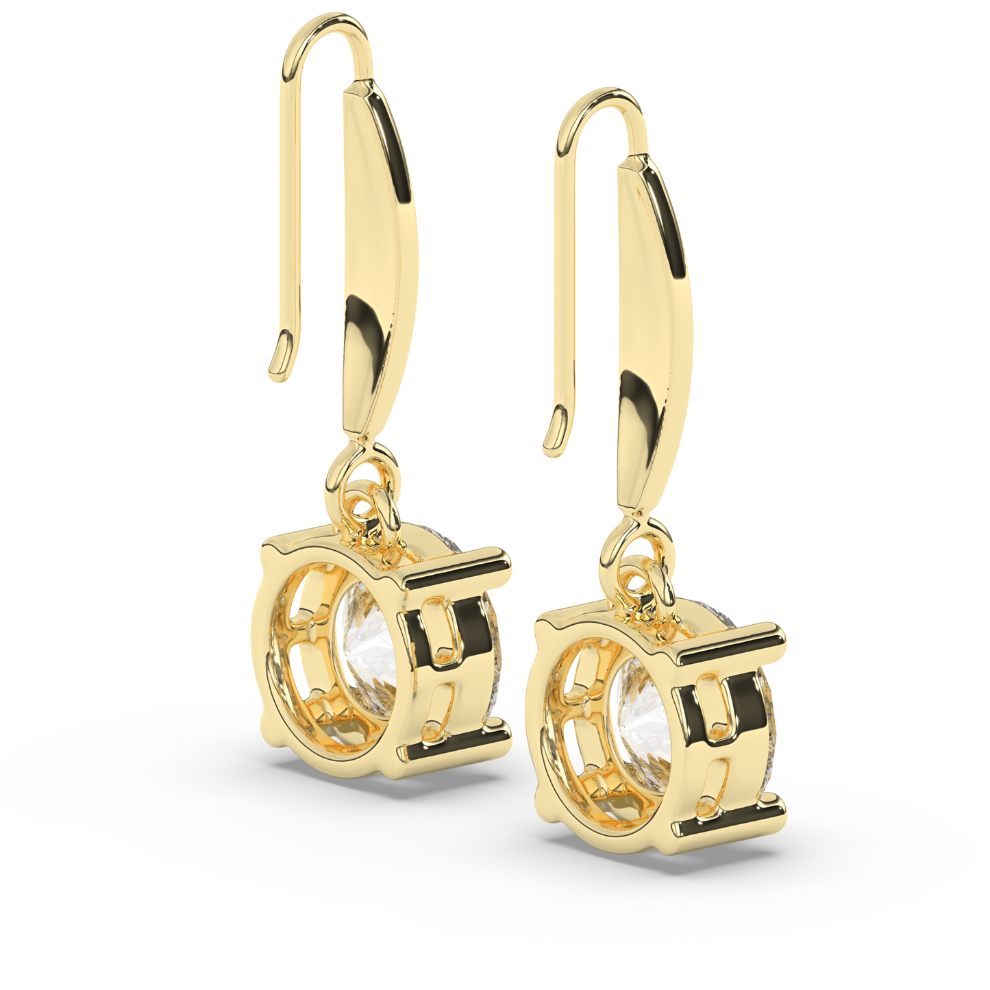 Round Lab Grown Diamond Dangles & Drops Earrings