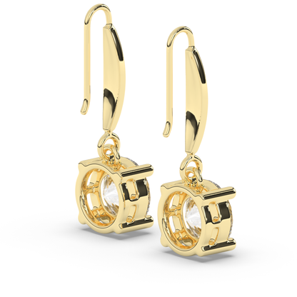 Round Lab Grown Diamond Dangles & Drops Earrings