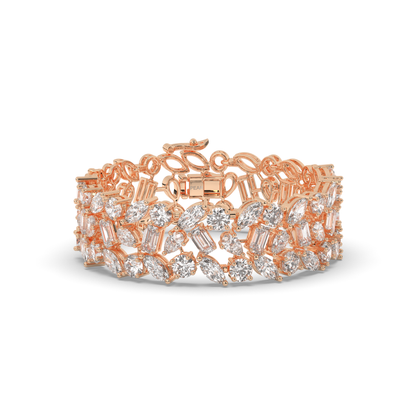 Tennis Bracelet with Elegant Royal Cutwork Lab-grown Diamonds