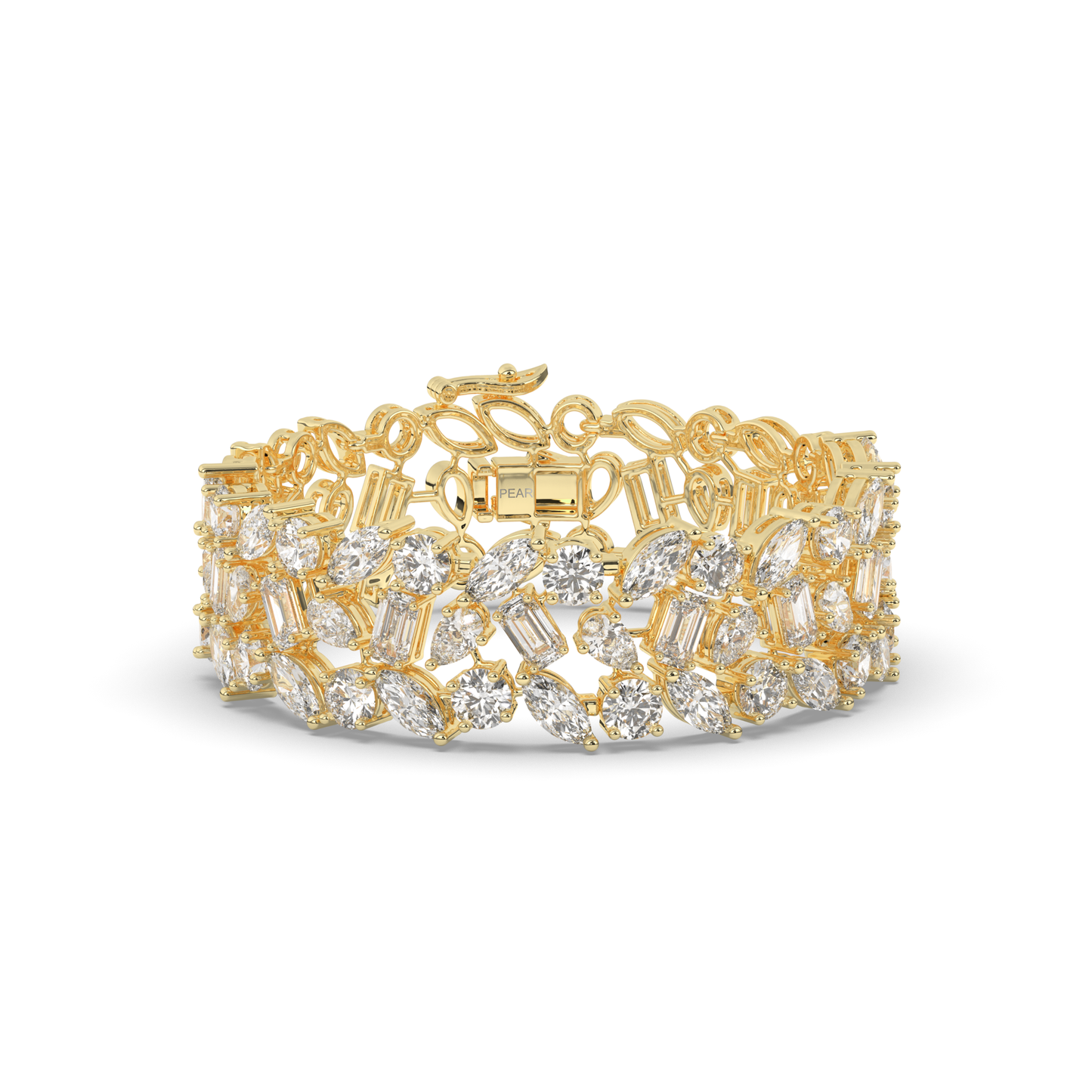 Tennis Bracelet with Elegant Royal Cutwork Lab-grown Diamonds