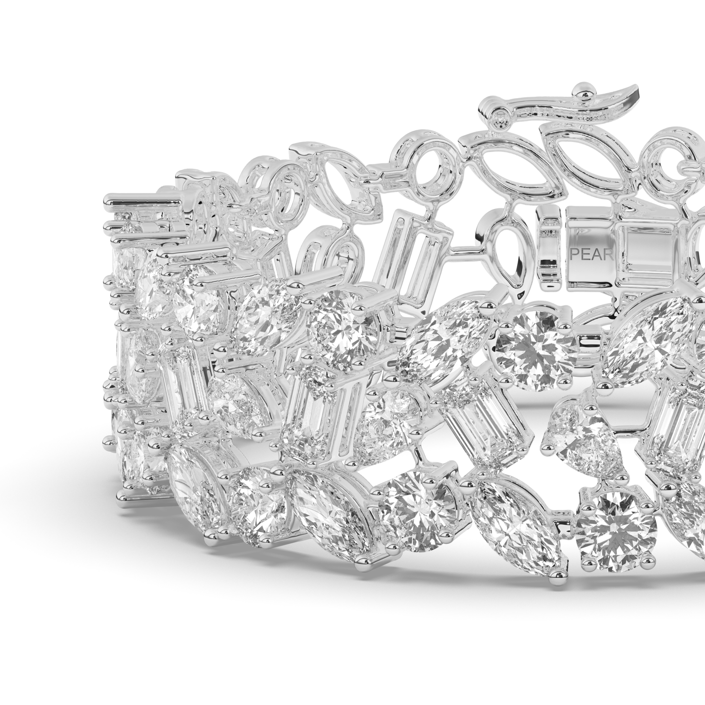 Tennis Bracelet with Elegant Royal Cutwork Lab-grown Diamonds