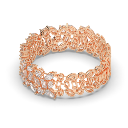 Tennis Bracelet with Elegant Royal Cutwork Lab-grown Diamonds