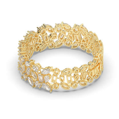 Tennis Bracelet with Elegant Royal Cutwork Lab-grown Diamonds